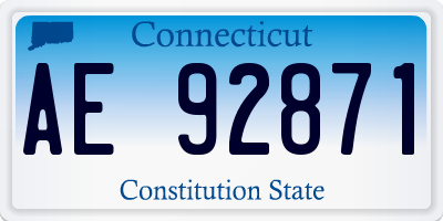 CT license plate AE92871