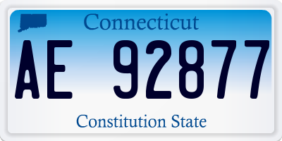 CT license plate AE92877