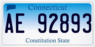 CT license plate AE92893