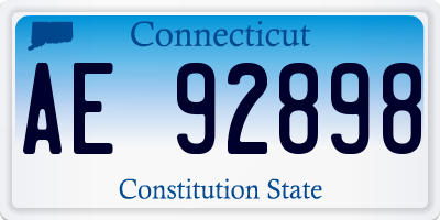 CT license plate AE92898