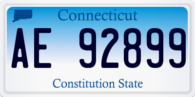 CT license plate AE92899