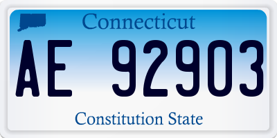 CT license plate AE92903