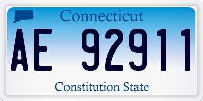 CT license plate AE92911