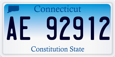CT license plate AE92912