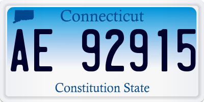 CT license plate AE92915
