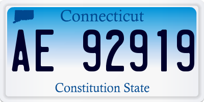 CT license plate AE92919