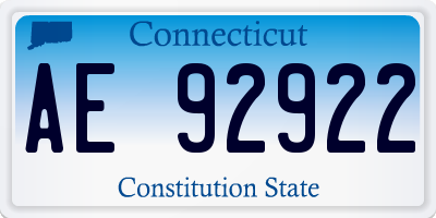 CT license plate AE92922