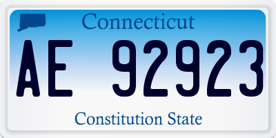 CT license plate AE92923