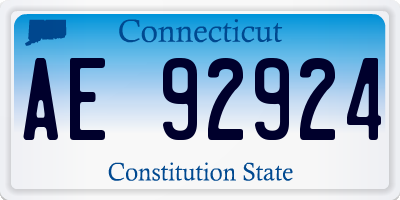 CT license plate AE92924