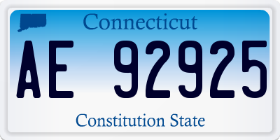 CT license plate AE92925