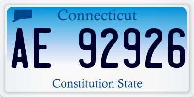 CT license plate AE92926