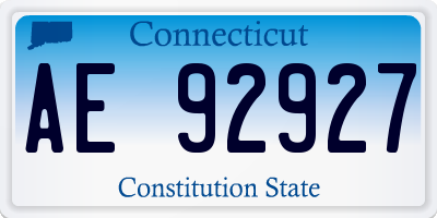 CT license plate AE92927