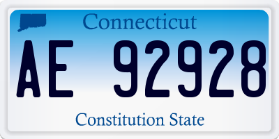 CT license plate AE92928