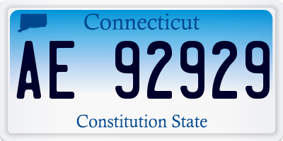 CT license plate AE92929