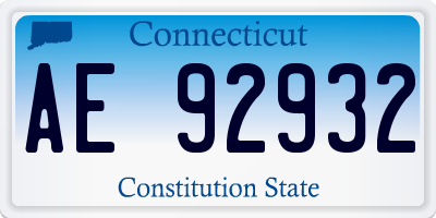 CT license plate AE92932