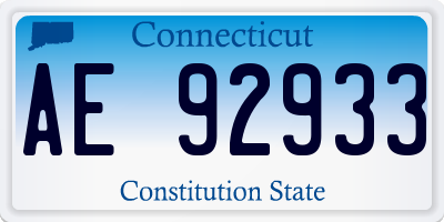 CT license plate AE92933