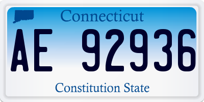 CT license plate AE92936