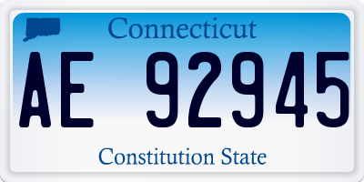 CT license plate AE92945