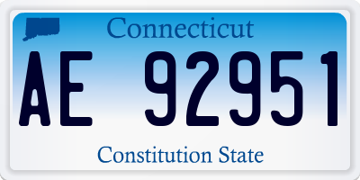 CT license plate AE92951