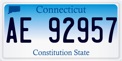 CT license plate AE92957