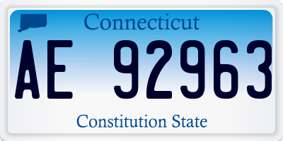CT license plate AE92963