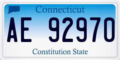 CT license plate AE92970