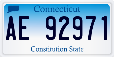 CT license plate AE92971