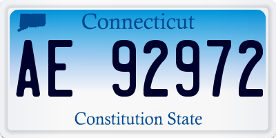 CT license plate AE92972