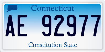 CT license plate AE92977