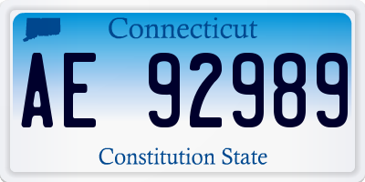 CT license plate AE92989