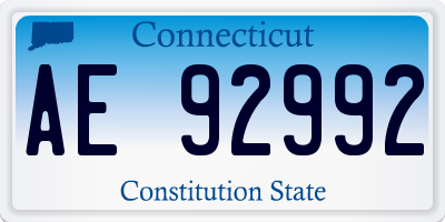CT license plate AE92992