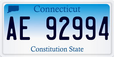 CT license plate AE92994