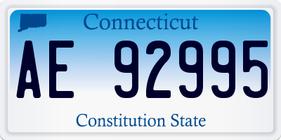 CT license plate AE92995