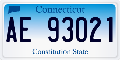 CT license plate AE93021