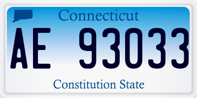 CT license plate AE93033