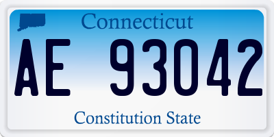 CT license plate AE93042