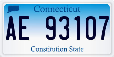 CT license plate AE93107