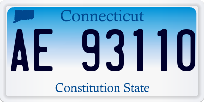 CT license plate AE93110