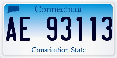 CT license plate AE93113