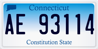 CT license plate AE93114