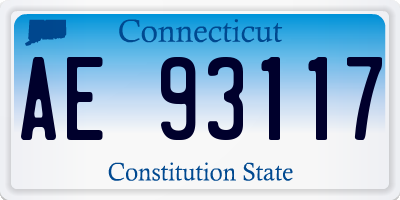 CT license plate AE93117