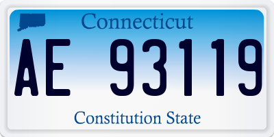 CT license plate AE93119
