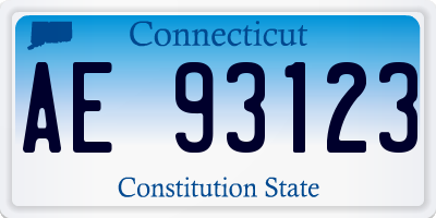 CT license plate AE93123
