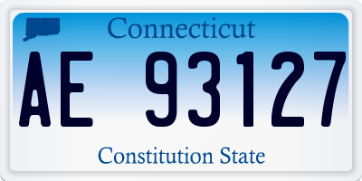 CT license plate AE93127