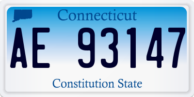 CT license plate AE93147