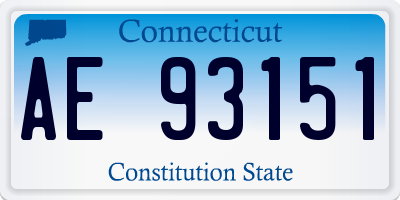 CT license plate AE93151