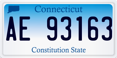 CT license plate AE93163
