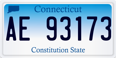 CT license plate AE93173