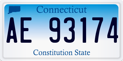 CT license plate AE93174