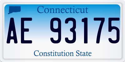CT license plate AE93175